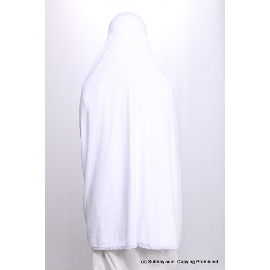 Women's Cotton Scarf or Hajj or Terry Umrah Ihram - White